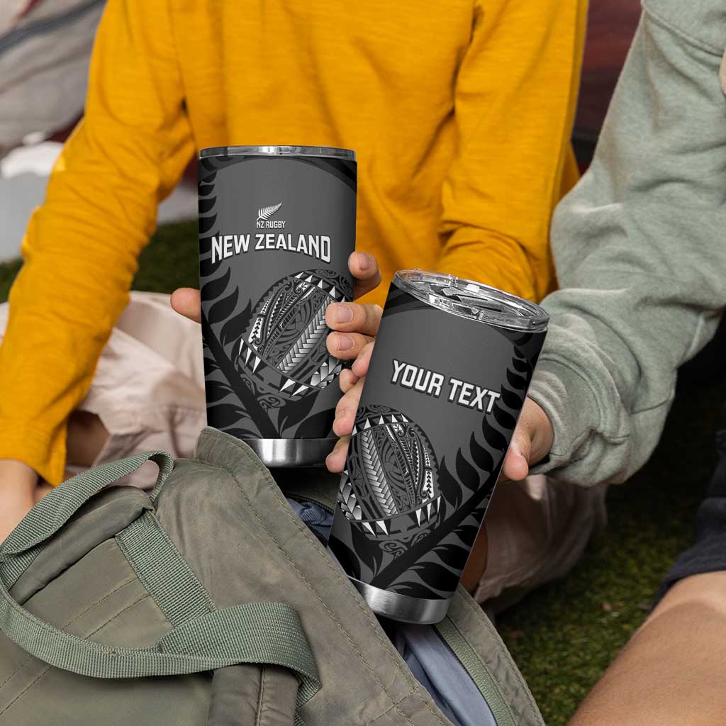 Custom New Zealand Silver Fern Rugby 2025 Tumbler Cup Go Champions Aotearoa Maori Black LT14 - Polynesian Pride