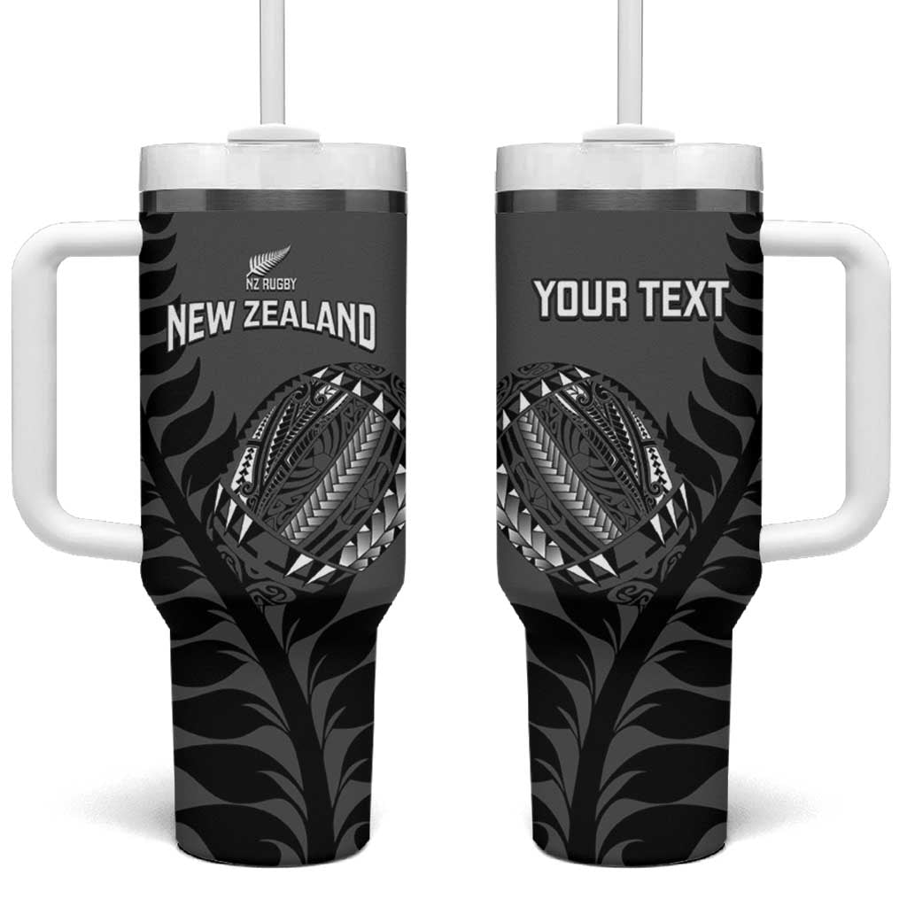Custom New Zealand Silver Fern Rugby 2025 Tumbler With Handle Go Champions Aotearoa Maori Black LT14 One Size: 40 oz Black - Polynesian Pride