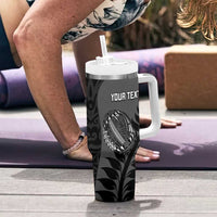 Custom New Zealand Silver Fern Rugby 2025 Tumbler With Handle Go Champions Aotearoa Maori Black LT14 - Polynesian Pride