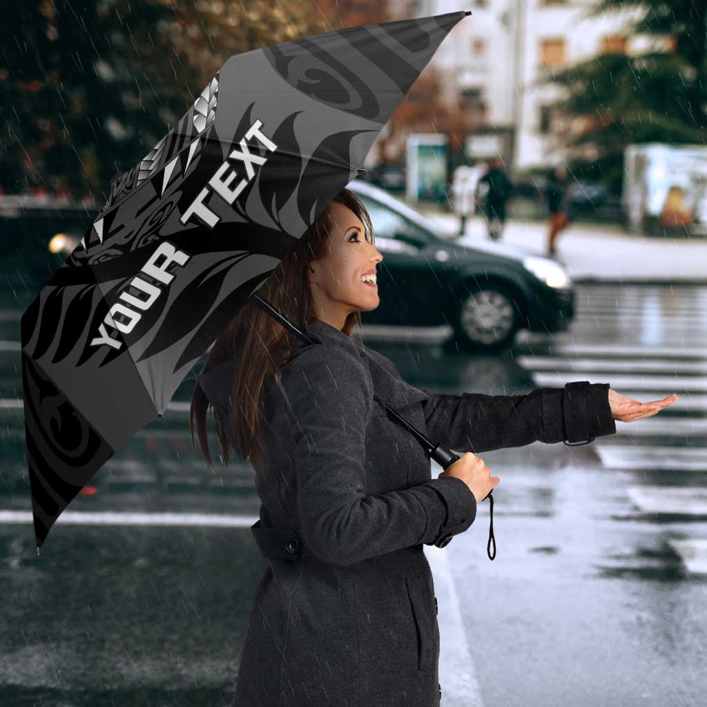 Custom New Zealand Silver Fern Rugby 2025 Umbrella Go Champions Aotearoa Maori Black LT14 - Polynesian Pride