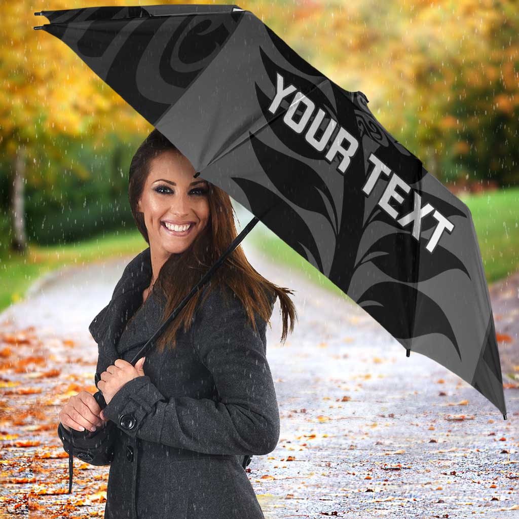 Custom New Zealand Silver Fern Rugby 2025 Umbrella Go Champions Aotearoa Maori Black LT14 - Polynesian Pride