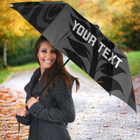 Custom New Zealand Silver Fern Rugby 2025 Umbrella Go Champions Aotearoa Maori Black LT14 - Polynesian Pride