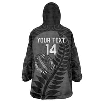 Custom New Zealand Silver Fern Rugby 2025 Wearable Blanket Hoodie Go Champions Aotearoa Maori Black LT14 - Polynesian Pride