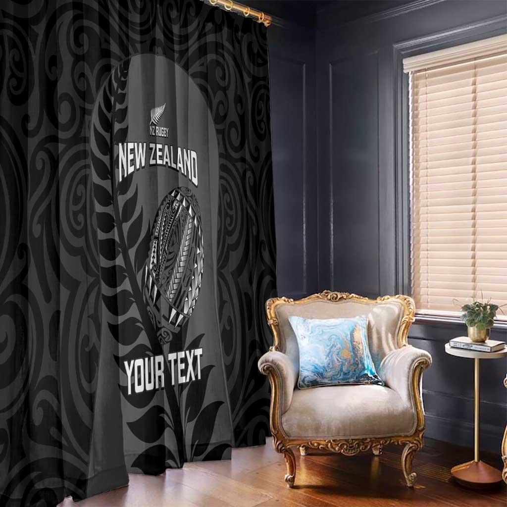 Custom New Zealand Silver Fern Rugby 2025 Window Curtain Go Champions Aotearoa Maori Black LT14 - Polynesian Pride