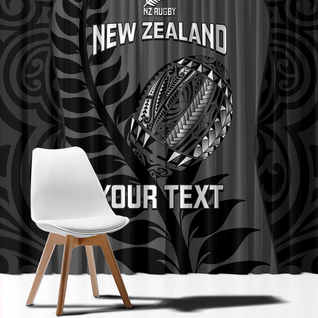 Custom New Zealand Silver Fern Rugby 2025 Window Curtain Go Champions Aotearoa Maori Black LT14 - Polynesian Pride