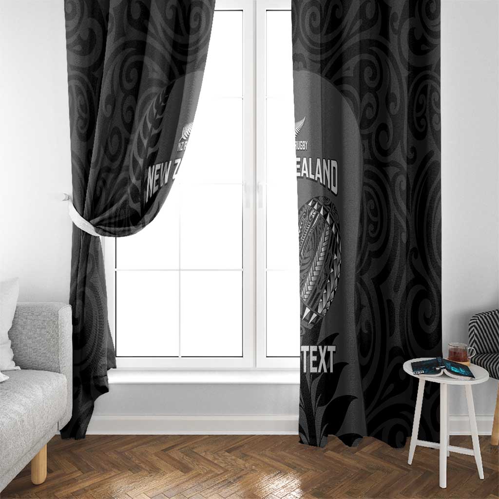 Custom New Zealand Silver Fern Rugby 2025 Window Curtain Go Champions Aotearoa Maori Black LT14 - Polynesian Pride