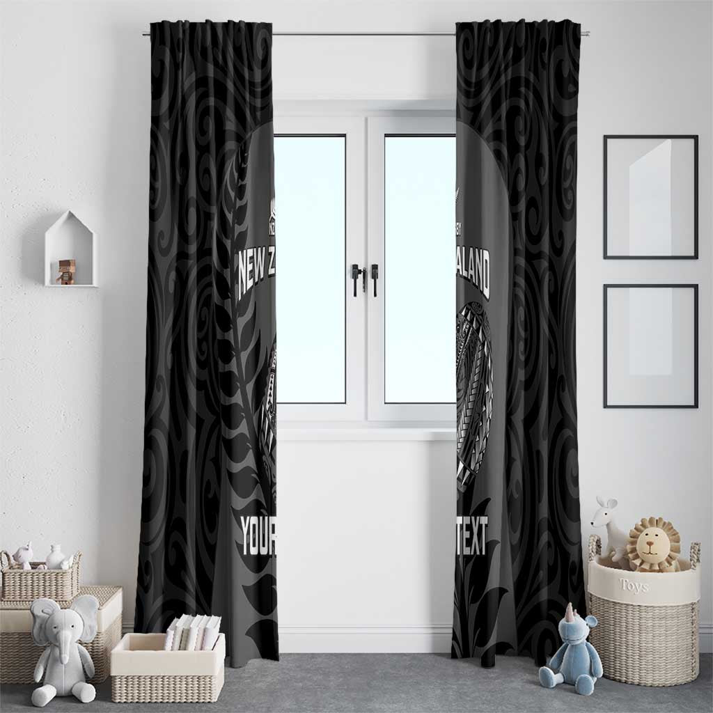 Custom New Zealand Silver Fern Rugby 2025 Window Curtain Go Champions Aotearoa Maori Black LT14 - Polynesian Pride