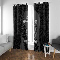 Custom New Zealand Silver Fern Rugby 2025 Window Curtain Go Champions Aotearoa Maori Black LT14 With Grommets Black - Polynesian Pride