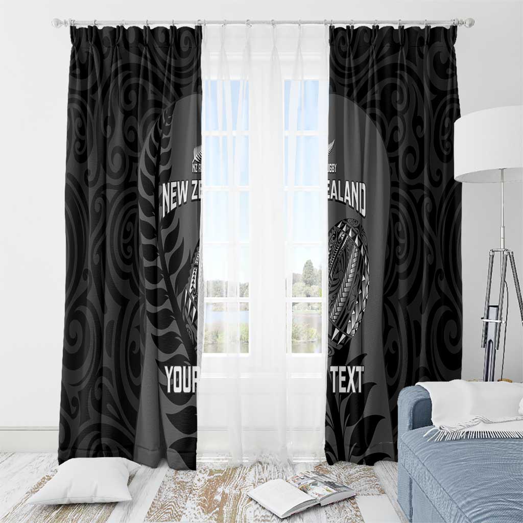 Custom New Zealand Silver Fern Rugby 2025 Window Curtain Go Champions Aotearoa Maori Black LT14 - Polynesian Pride