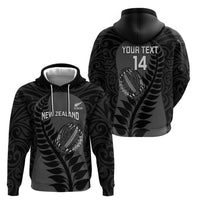Custom New Zealand Silver Fern Rugby 2025 Zip Hoodie Go Champions Aotearoa Maori Black LT14 - Polynesian Pride