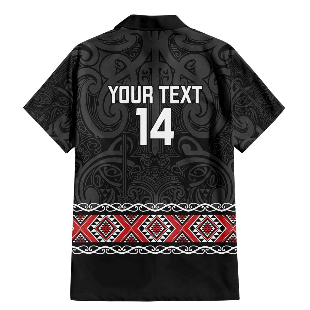 Custom New Zealand Silver Fern Rugby Family Matching Mermaid Dress and Hawaiian Shirt All Black Maori Taniko Pattern LT14 - Polynesian Pride