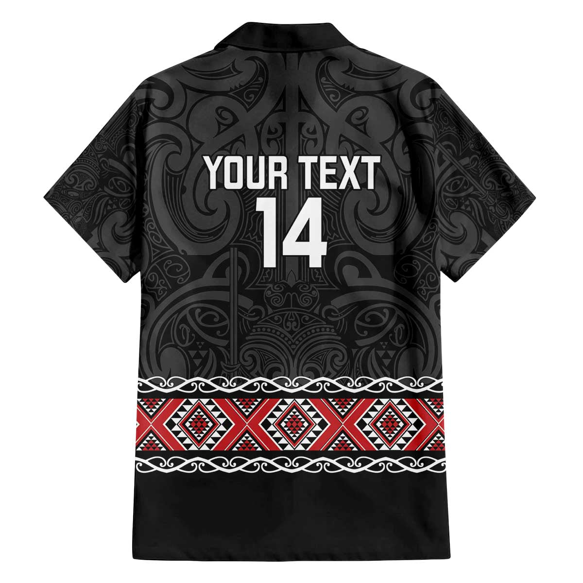 Custom New Zealand Silver Fern Rugby Family Matching Off The Shoulder Long Sleeve Dress and Hawaiian Shirt All Black Maori Taniko Pattern LT14 - Polynesian Pride