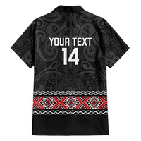Custom New Zealand Silver Fern Rugby Family Matching Off Shoulder Maxi Dress and Hawaiian Shirt All Black Maori Taniko Pattern LT14 - Polynesian Pride