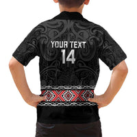 Custom New Zealand Silver Fern Rugby Family Matching Summer Maxi Dress and Hawaiian Shirt All Black Maori Taniko Pattern LT14 - Polynesian Pride