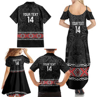 Custom New Zealand Silver Fern Rugby Family Matching Summer Maxi Dress and Hawaiian Shirt All Black Maori Taniko Pattern LT14 - Polynesian Pride