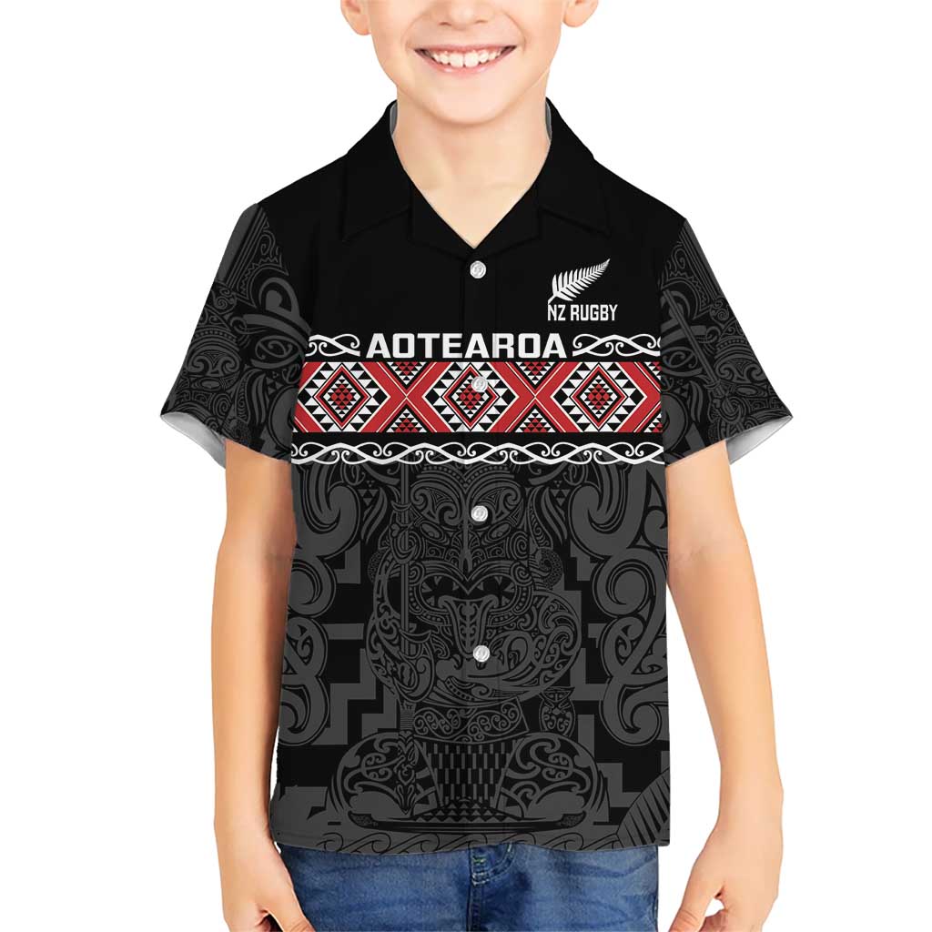 Custom New Zealand Silver Fern Rugby Hawaiian Shirt All Black Maori Taniko Pattern LT14 - Polynesian Pride