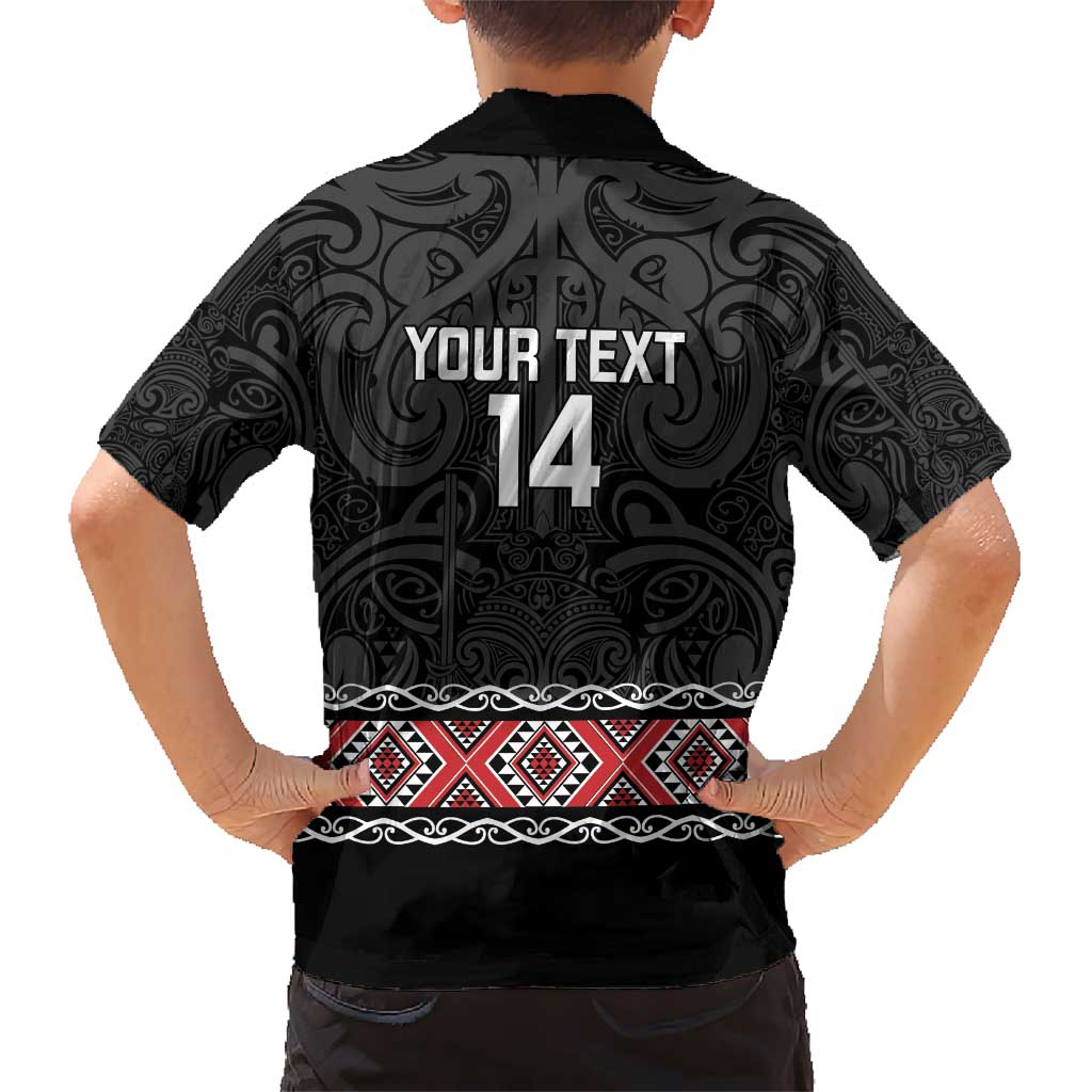 Custom New Zealand Silver Fern Rugby Hawaiian Shirt All Black Maori Taniko Pattern LT14 - Polynesian Pride