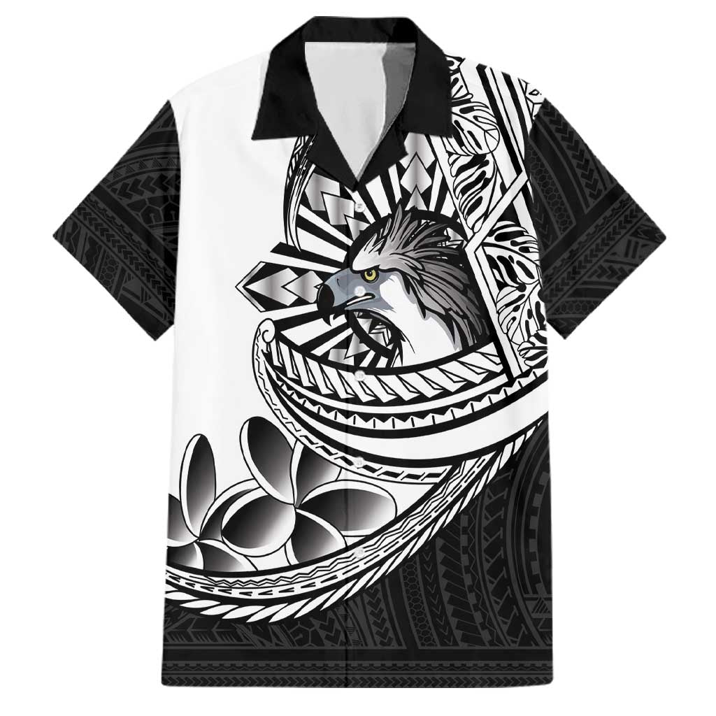 Philippines Eagle Sun Family Matching Mermaid Dress and Hawaiian Shirt Filipino Agila Polynesian Tattoo Black Color LT14 Dad's Shirt - Short Sleeve Black - Polynesian Pride