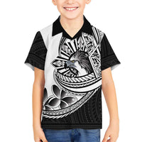 Philippines Eagle Sun Family Matching Off The Shoulder Long Sleeve Dress and Hawaiian Shirt Filipino Agila Polynesian Tattoo Black Color LT14 Son's Shirt Black - Polynesian Pride
