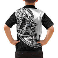 Philippines Eagle Sun Family Matching Short Sleeve Bodycon Dress and Hawaiian Shirt Filipino Agila Polynesian Tattoo Black Color LT14 - Polynesian Pride