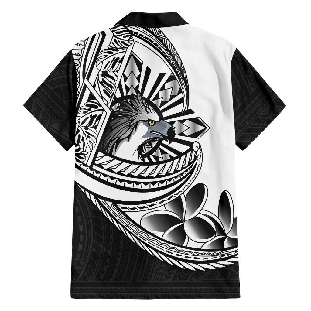 Philippines Eagle Sun Family Matching Short Sleeve Bodycon Dress and Hawaiian Shirt Filipino Agila Polynesian Tattoo Black Color LT14 - Polynesian Pride