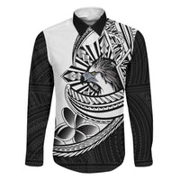 Philippines Eagle Sun Family Matching Summer Maxi Dress and Hawaiian Shirt Filipino Agila Polynesian Tattoo Black Color LT14 Dad's Shirt - Long Sleeve Black - Polynesian Pride