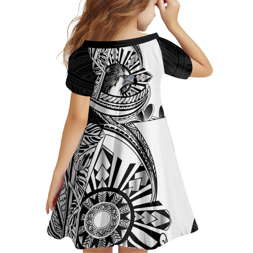 Philippines Eagle Sun Family Matching Tank Maxi Dress and Hawaiian Shirt Filipino Agila Polynesian Tattoo Black Color LT14 - Polynesian Pride