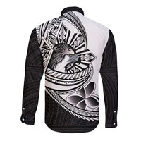 Philippines Eagle Sun Long Sleeve Button Shirt Filipino Agila Polynesian Tattoo Black Color LT14 - Polynesian Pride