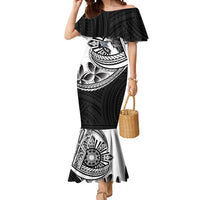 Philippines Eagle Sun Mermaid Dress Filipino Agila Polynesian Tattoo Black Color