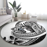 Philippines Eagle Sun Round Carpet Filipino Agila Polynesian Tattoo Black Color