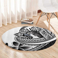 Philippines Eagle Sun Round Carpet Filipino Agila Polynesian Tattoo Black Color