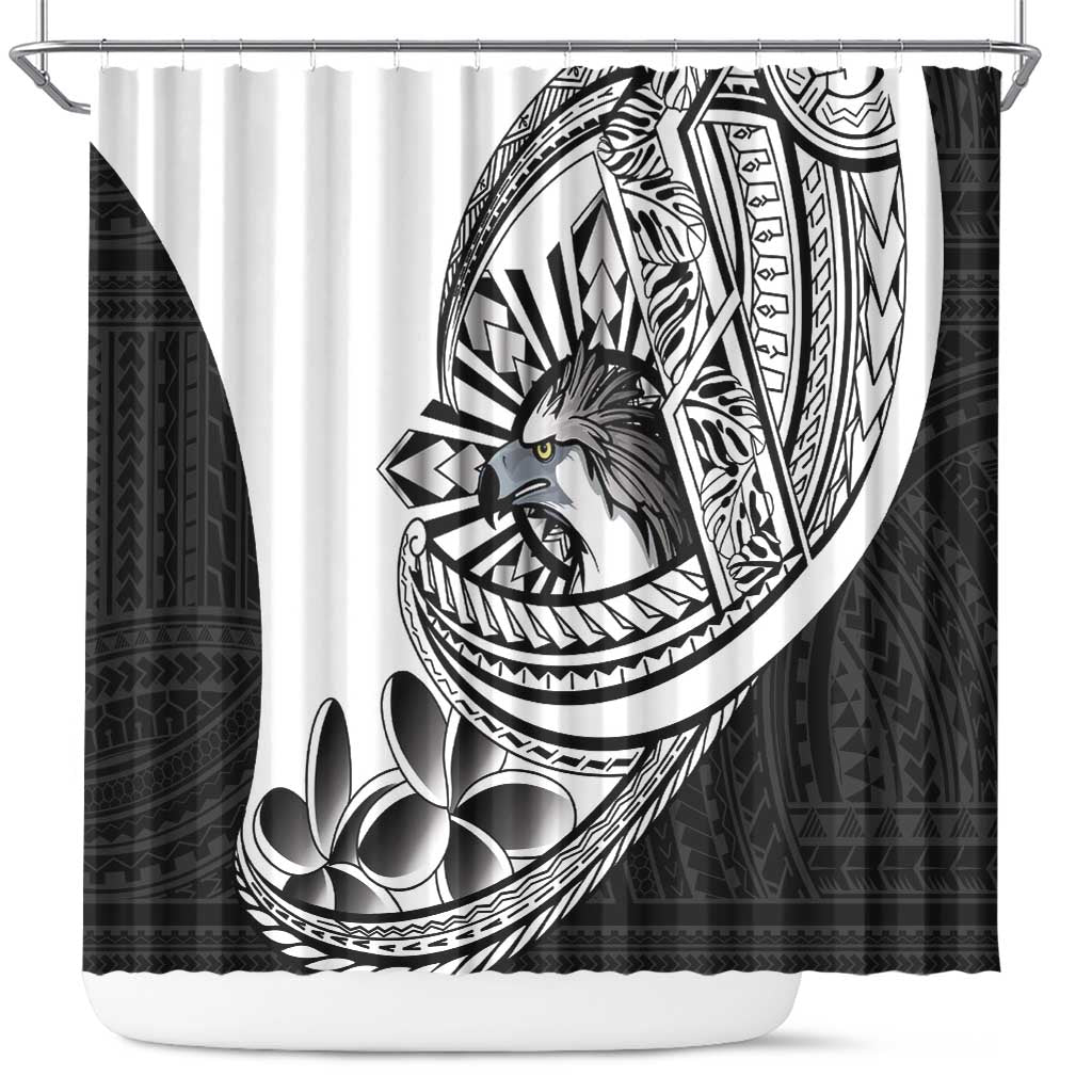 Philippines Eagle Sun Shower Curtain Filipino Agila Polynesian Tattoo Black Color LT14 Black - Polynesian Pride