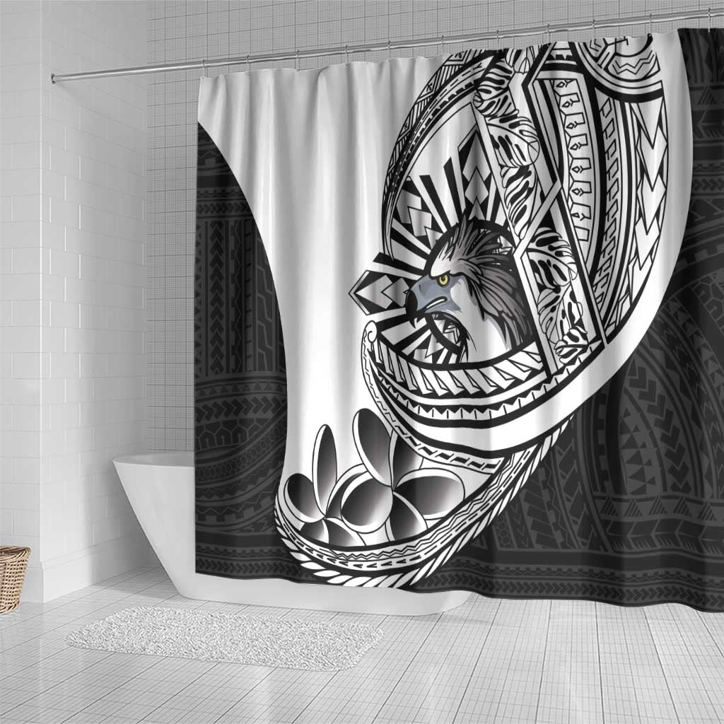 Philippines Eagle Sun Shower Curtain Filipino Agila Polynesian Tattoo Black Color LT14 - Polynesian Pride