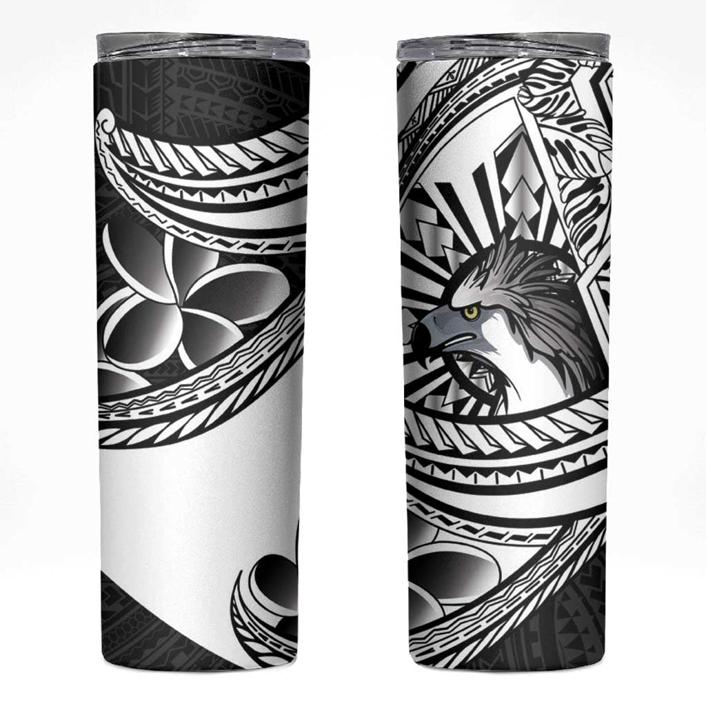 Philippines Eagle Sun Skinny Tumbler Filipino Agila Polynesian Tattoo Black Color LT14 Black - Polynesian Pride