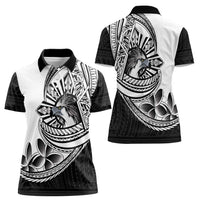 Philippines Eagle Sun Women Polo Shirt Filipino Agila Polynesian Tattoo Black Color
