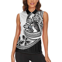 Philippines Eagle Sun Women Sleeveless Polo Shirt Filipino Agila Polynesian Tattoo Black Color LT14 - Polynesian Pride