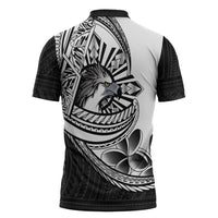 Philippines Eagle Sun Zipper Polo Shirt Filipino Agila Polynesian Tattoo Black Color LT14 - Polynesian Pride