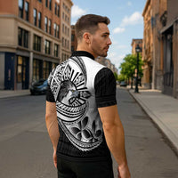 Philippines Eagle Sun Zipper Polo Shirt Filipino Agila Polynesian Tattoo Black Color LT14 - Polynesian Pride