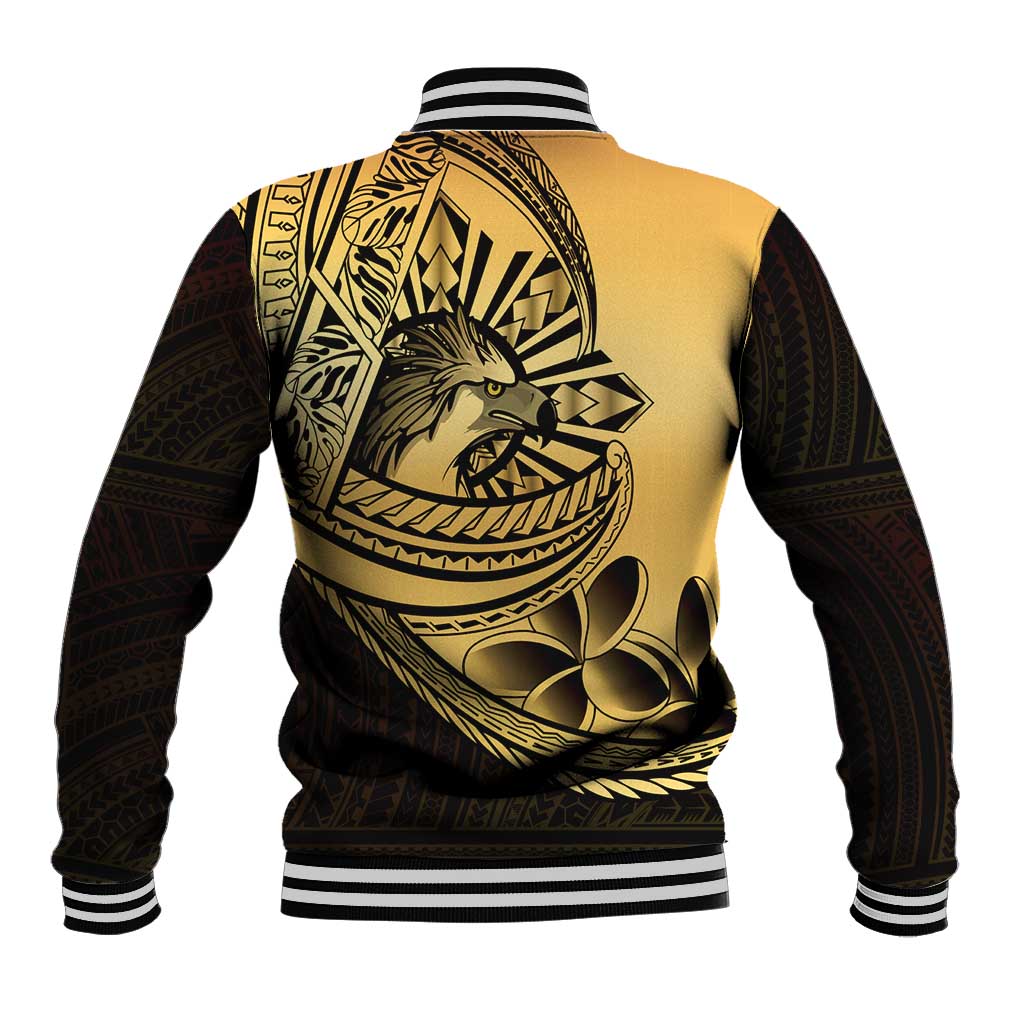 Philippines Eagle Sun Baseball Jacket Filipino Agila Polynesian Tattoo Gold Color