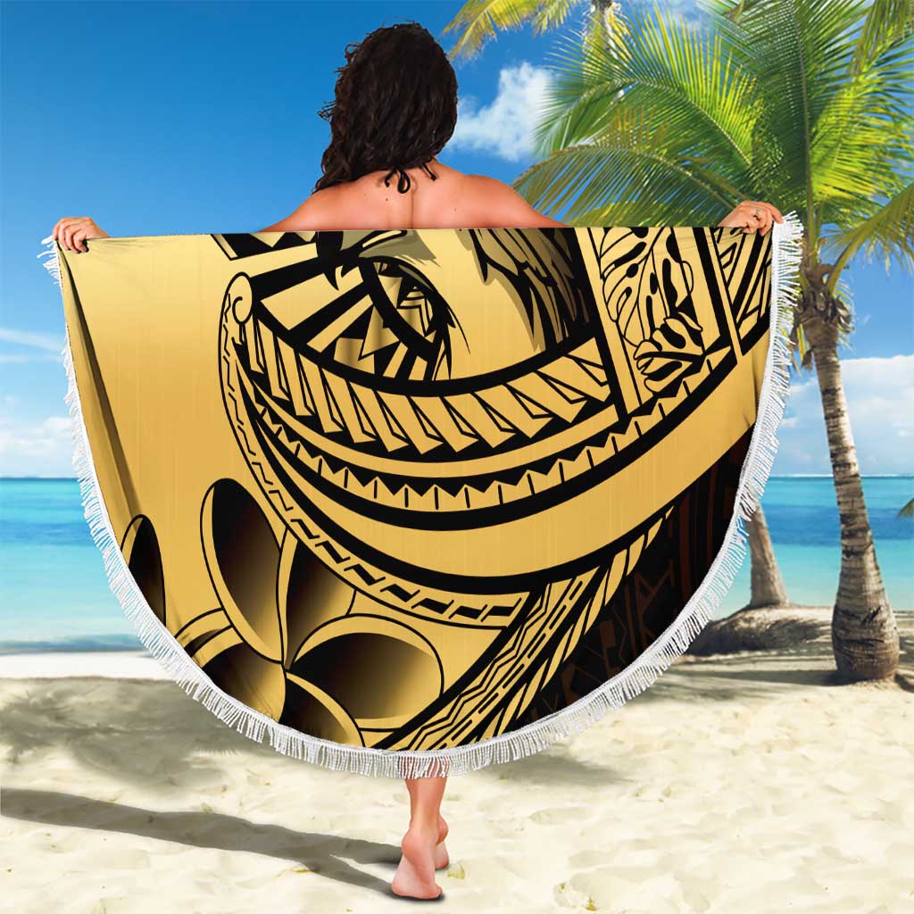 Philippines Eagle Sun Beach Blanket Filipino Agila Polynesian Tattoo Gold Color