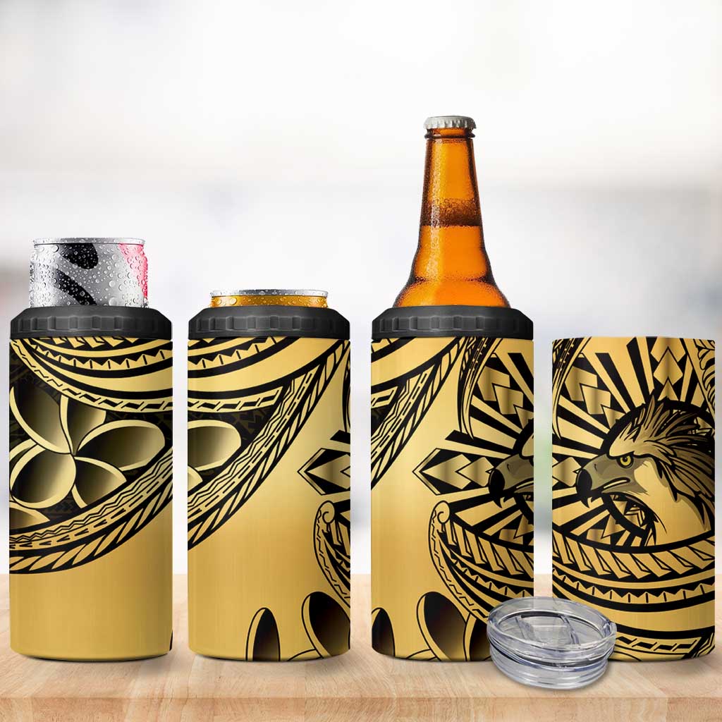 Philippines Eagle Sun 4 in 1 Can Cooler Tumbler Filipino Agila Polynesian Tattoo Gold Color LT14 - Polynesian Pride