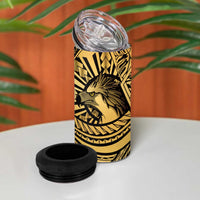 Philippines Eagle Sun 4 in 1 Can Cooler Tumbler Filipino Agila Polynesian Tattoo Gold Color LT14 - Polynesian Pride