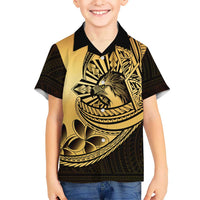Philippines Eagle Sun Family Matching Short Sleeve Bodycon Dress and Hawaiian Shirt Filipino Agila Polynesian Tattoo Gold Color LT14 Son's Shirt Gold - Polynesian Pride