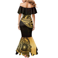Philippines Eagle Sun Mermaid Dress Filipino Agila Polynesian Tattoo Gold Color