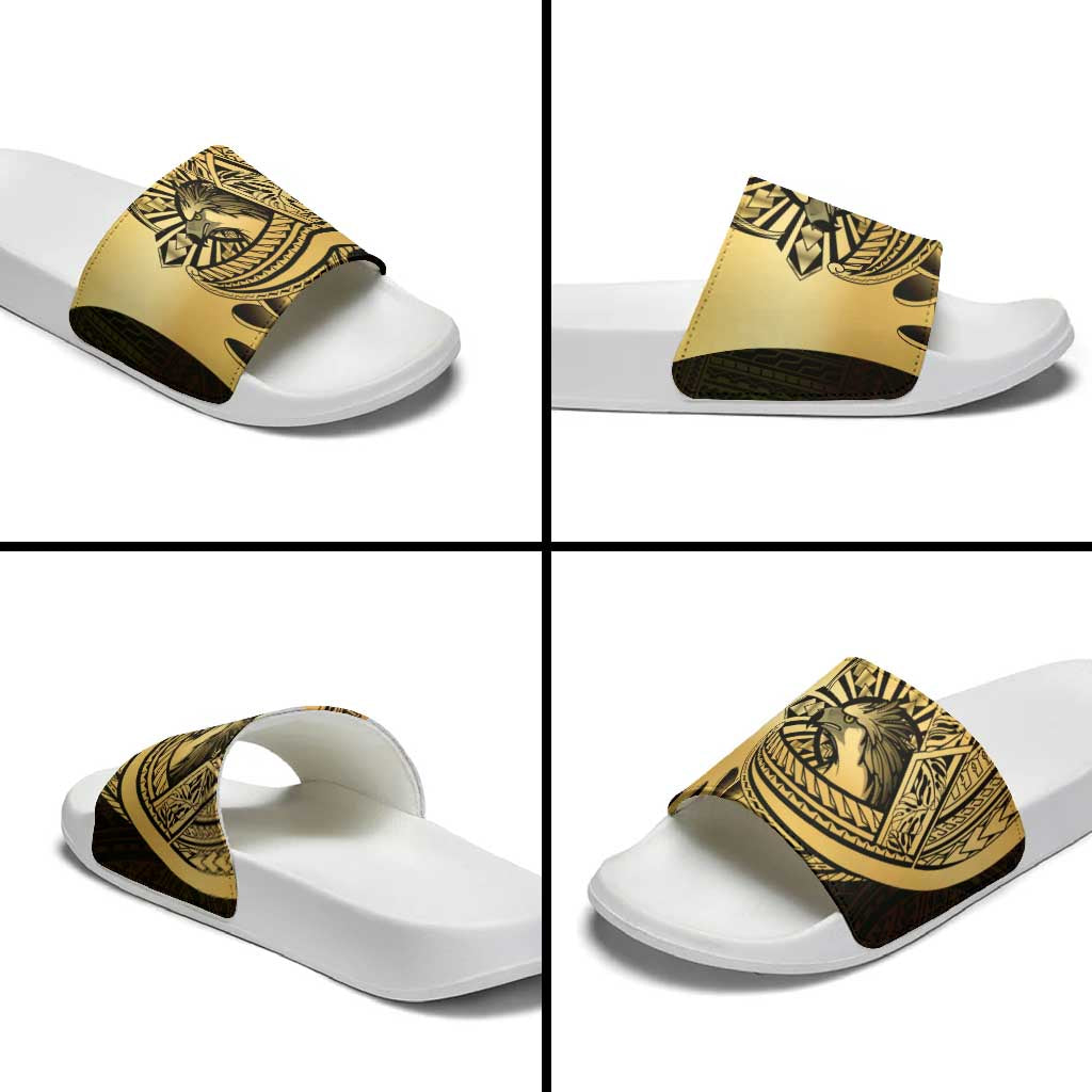 Philippines Eagle Sun Slide Sandals Filipino Agila Polynesian Tattoo Gold Color LT14 - Polynesian Pride