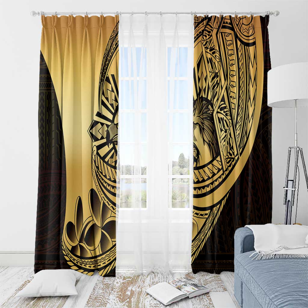 Philippines Eagle Sun Window Curtain Filipino Agila Polynesian Tattoo Gold Color