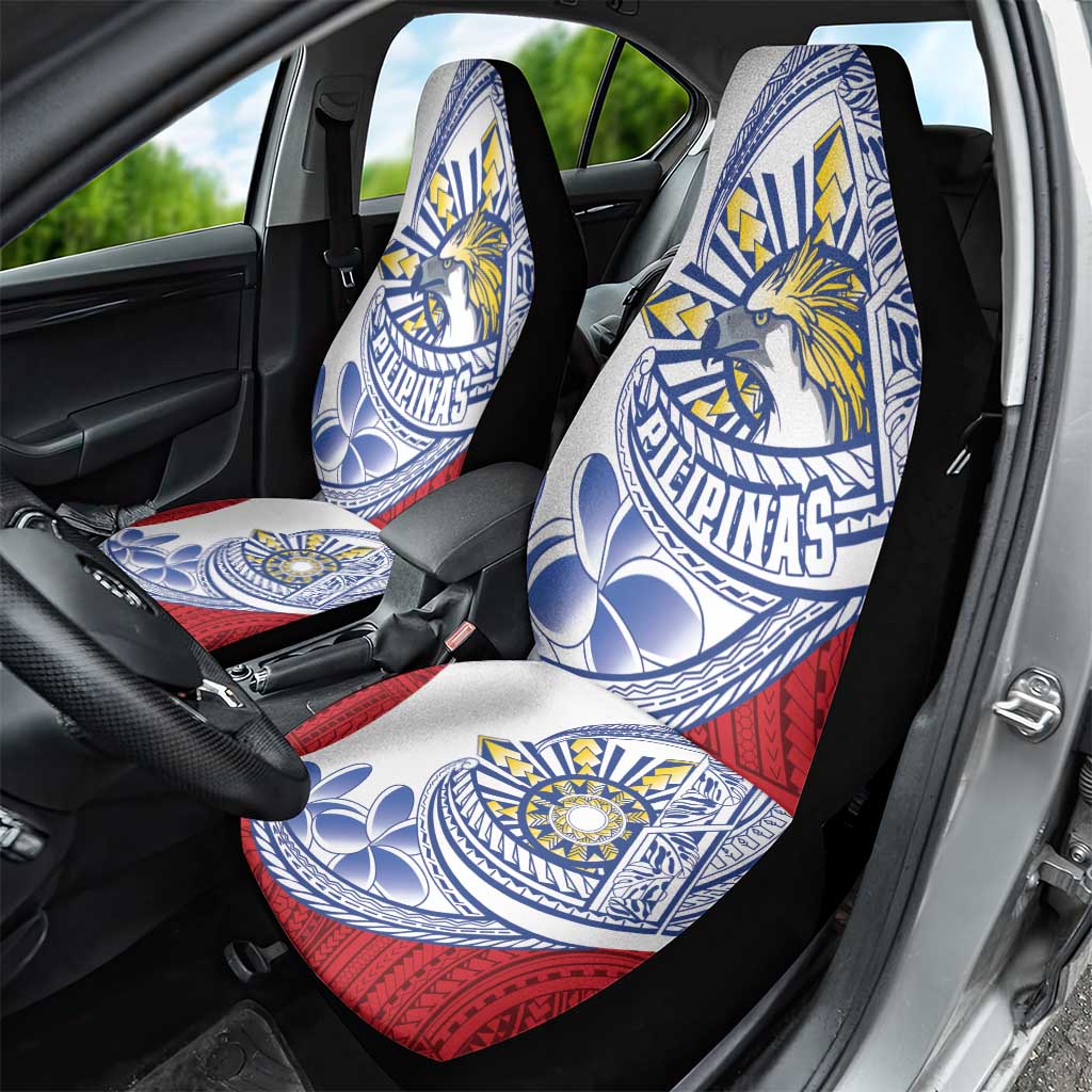 Philippines Eagle Sun Car Seat Cover Filipino Agila Polynesian Tattoo Flag Color