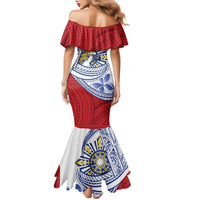 Philippines Eagle Sun Family Matching Mermaid Dress and Hawaiian Shirt Filipino Agila Polynesian Tattoo Flag Color LT14 - Polynesian Pride