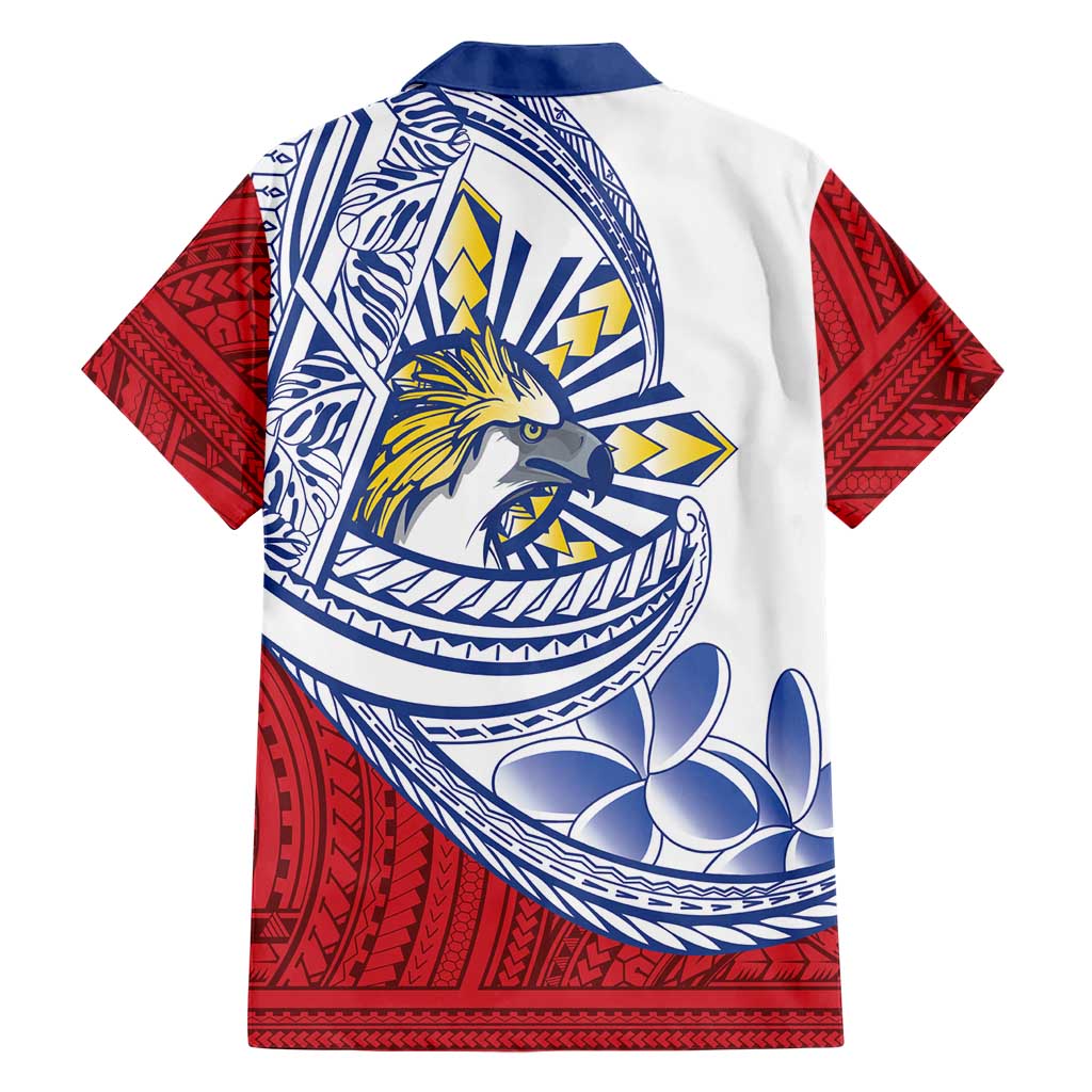 Philippines Eagle Sun Family Matching Off Shoulder Maxi Dress and Hawaiian Shirt Filipino Agila Polynesian Tattoo Flag Color LT14 - Polynesian Pride
