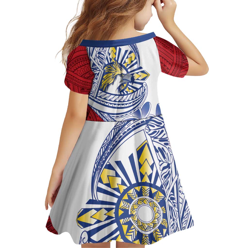 Philippines Eagle Sun Family Matching Tank Maxi Dress and Hawaiian Shirt Filipino Agila Polynesian Tattoo Flag Color LT14 - Polynesian Pride